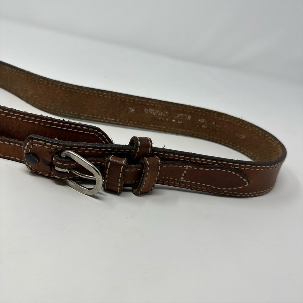 Brushy Creek men's‎ western Brown tooled leather belt size 36 Double Keeper